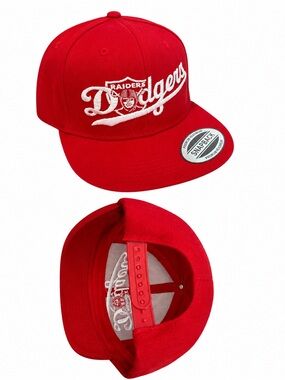Red Dodgers Snapback Hat red Raiders hat Raider dodgers hat Unbranded